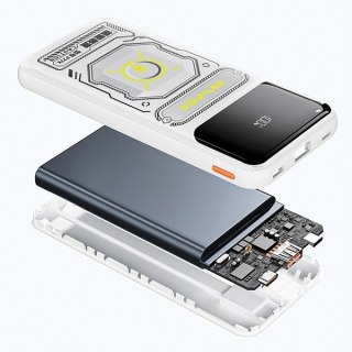 PowerBank 10000mAh 22,5W P77K wbudowane kable lightning USB-C wyjścia 1xUSB+2xUSB-C AWEI