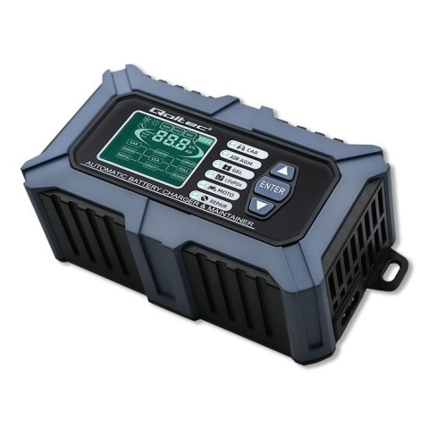 Inteligentna mikroprocesorowa ładowarka z testerem baterii i funkcją naprawy 12V | 6A | LCD | Prostownik do akumulatora AGM LiFe Qoltec