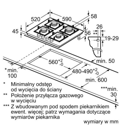 Płyta gazowa PRP6A6H40 Bosch