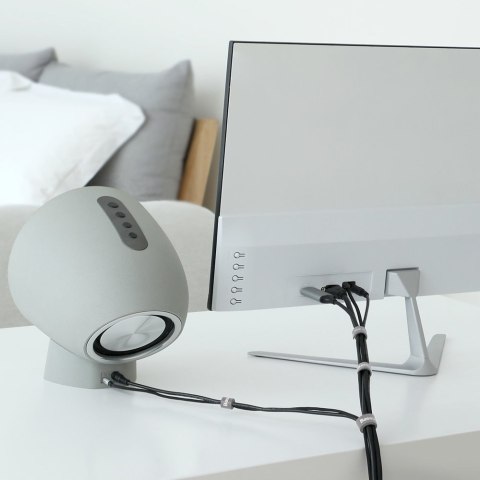 Taśma rzepowa rzep organizer kabli przewodów 3m - szary BASEUS