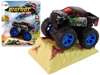 Auto Resorak Z Naciągiem Monster Truck Big Foot Gumowe Opony Rampa LEAN Toys