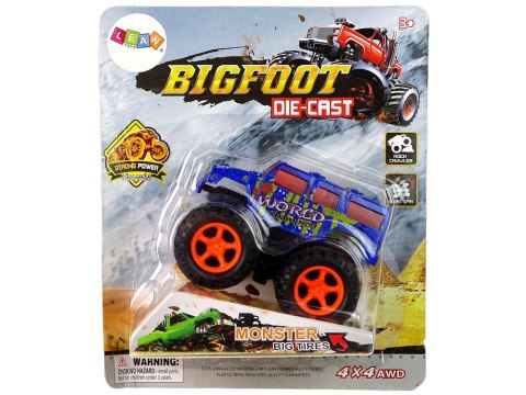 Auto Resorak Z Naciągiem Monster Truck Big Foot Gumowe Opony Rampa LEAN Toys
