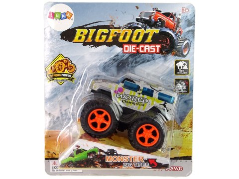 Auto Resorak Z Naciągiem Monster Truck Big Foot Gumowe Opony Rampa LEAN Toys