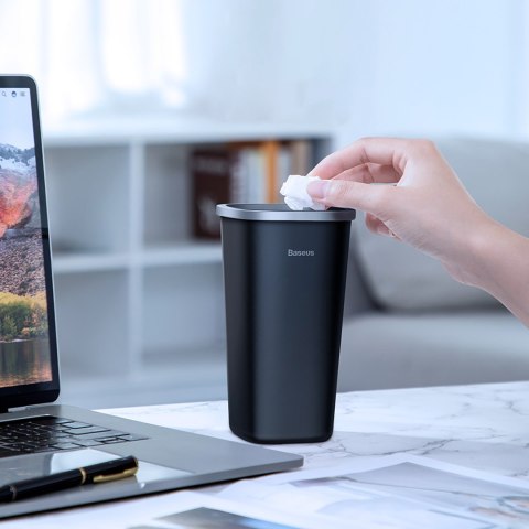 Mini kosz na śmieci do biura lub samochodu montowany w uchwycie na kubek - czarny BASEUS