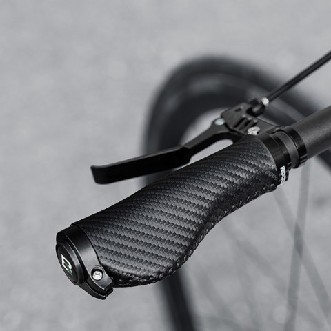 Gripy chwyty rowerowe skręcane ergonomiczne antypoślizgowe - czarne ROCKBROS