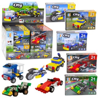 Zestaw Kreatywny Klocki Konstrukcyjne Pojazdy Miejskie 2w1 LEAN TOYS