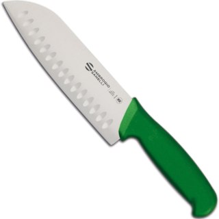Nóż Santoku ze szlifem kulowym SUPRA COLORE HACCP 180/310 mm - zielony Ambrogio Sanelli