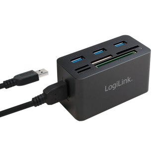 Hub USB 3.0, 3 porty, z czytnikiem kart pamięci LogiLink