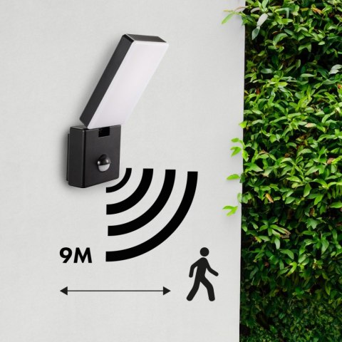 Lampa LED z czujnikiem ruchu MCE516 B 10W IP65 Maclean