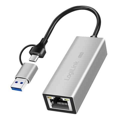 Adapter USB-A/-C do 2,5G Ethernet, szary LogiLink