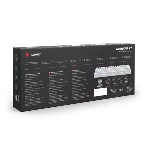 Klawiatura mechaniczna Whiteout X2, Red Outemu, Hot Swap Savio