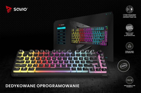 Klawiatura mechaniczna bezprzewodowa PHENIX, Gateron Yellow Pro, Pudding Savio
