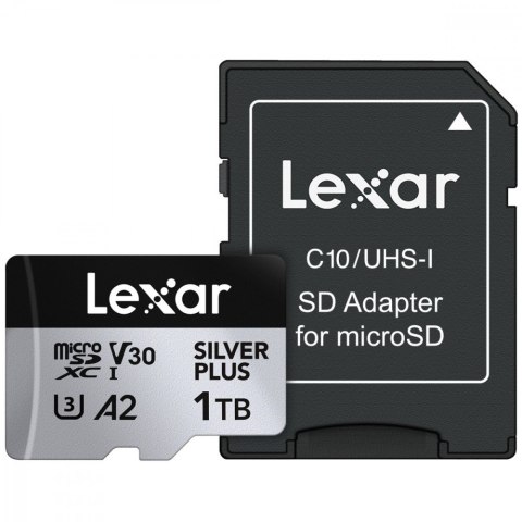 Karta pamięci microSD 1TB C10 A2 U3 V30 205/150MB/s Silver Plus Lexar