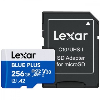 Karta pamięci microSD 256GB C10 A2 U3 V30 170MB/s Blue Plus Lexar
