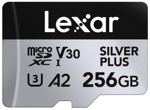 Karta pamięci microSD 256GB C10 A2 U3 V30 205/150MB/s Silver Plus Lexar