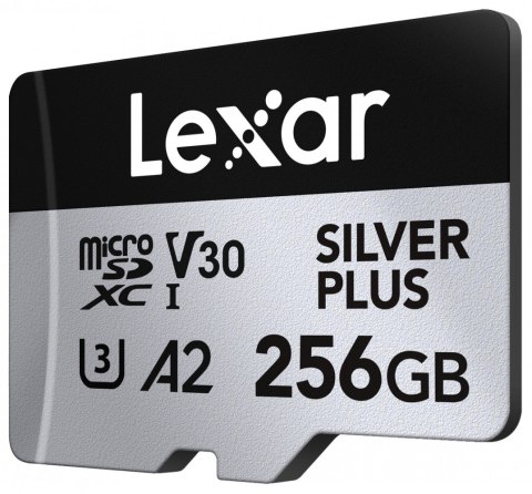 Karta pamięci microSD 256GB C10 A2 U3 V30 205/150MB/s Silver Plus Lexar