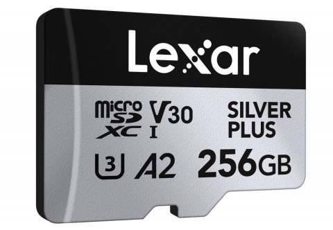 Karta pamięci microSD 256GB C10 A2 U3 V30 205/150MB/s Silver Plus Lexar