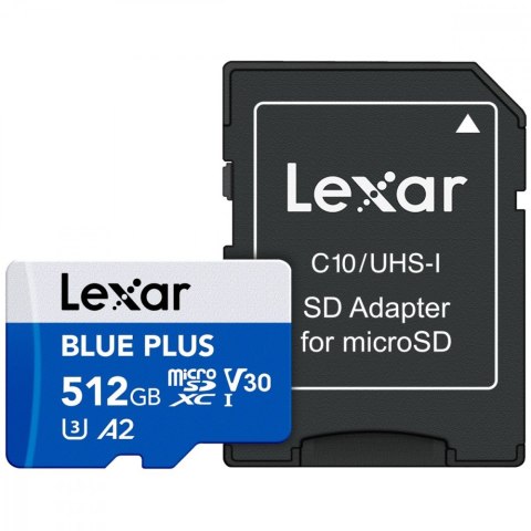 Karta pamięci microSD 512GB C10 A2 U3 V30 170MB/s Blue Plus Lexar