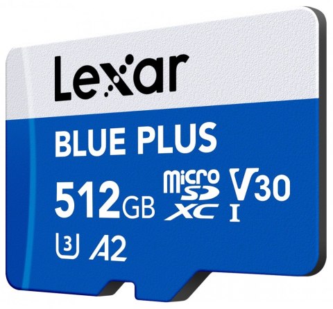 Karta pamięci microSD 512GB C10 A2 U3 V30 170MB/s Blue Plus Lexar