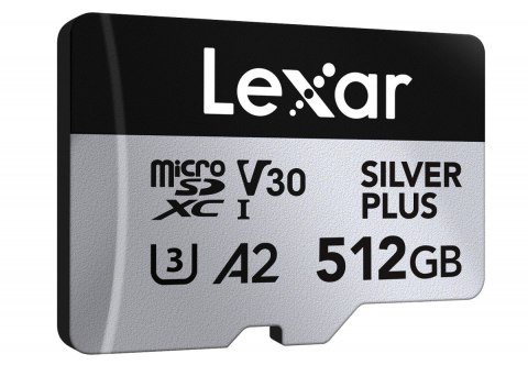 Karta pamięci microSD 512GB C10 A2 U3 V30 205/150MB/s Silver Plus Lexar
