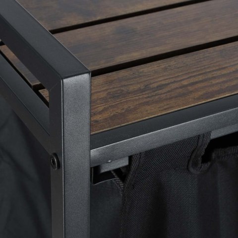 Kosz na pranie bieliznę 2 komory z półką blatem pojemnik loft 80l Kik Sp. z o. o. Sp. k.