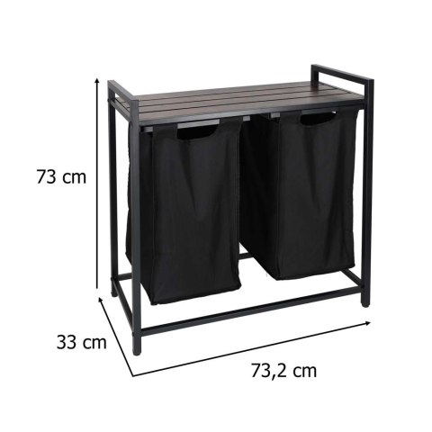 Kosz na pranie bieliznę 2 komory z półką blatem pojemnik loft 80l Kik Sp. z o. o. Sp. k.