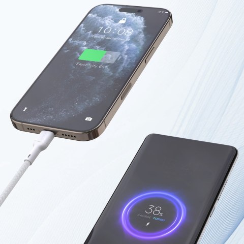 Kabel przewód USB-C 65W 2m - biały DUDAO