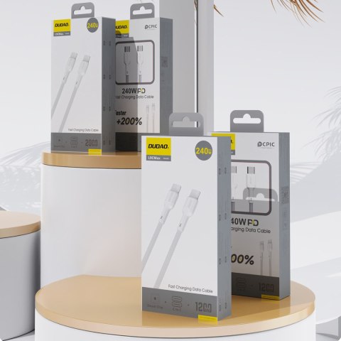 Kabel przewód USB-C PD 240W 1.2m - biały DUDAO