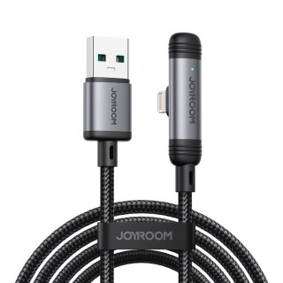 Kabel przewód kątowy USB-A iPhone Lightning 3A 1.2m - czarny JOYROOM