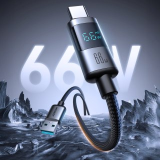 Kabel przewód z wyświetlaczem USB-A - USB-C 66W 1.2m - czarny JOYROOM
