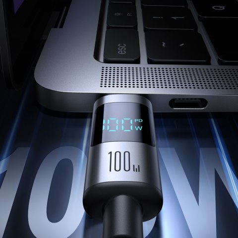 Kabel przewód z wyświetlaczem USB-C 100W 1.2m - czarny JOYROOM
