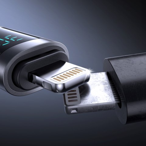 Kabel przewód z wyświetlaczem USB-C - iPhone Lightning 30W 1.2m - czarny JOYROOM