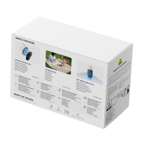 Kamera zewnętrzna do monitoringu z reflektorem 2K Wi-Fi 7800 mAh BASEUS