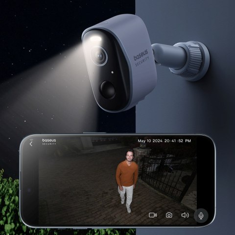 Kamera zewnętrzna do monitoringu z reflektorem 2K Wi-Fi 7800 mAh BASEUS