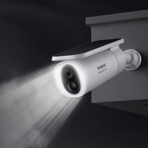 Kamera zewnętrzna solarna Security S1 do monitoringu 2K 8x 8 GB 400 lm - biała BASEUS