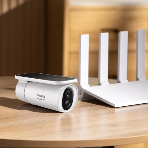 Kamera zewnętrzna solarna Security S1 do monitoringu 2K 8x 8 GB 400 lm - biała BASEUS