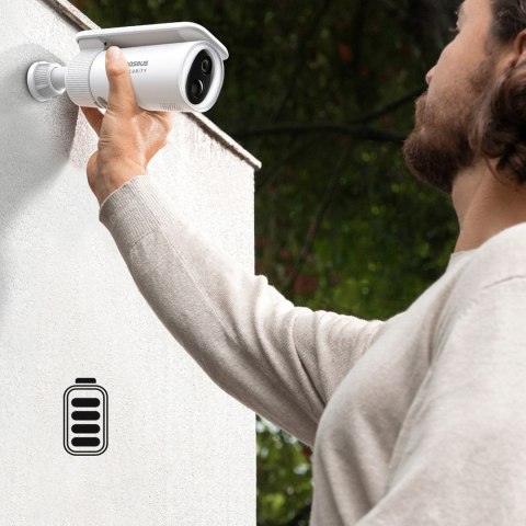 Kamera zewnętrzna solarna Security S1 do monitoringu 2K 8x 8 GB 400 lm - biała BASEUS