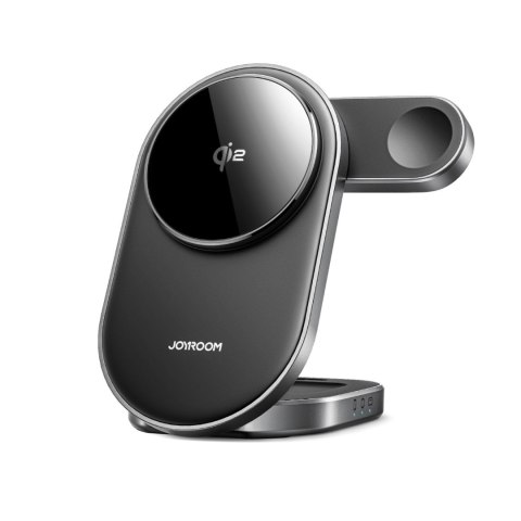 Ładowarka indukcyjna bezprzewodowa 3w1 do telefonu zegarka słuchawek Qi 15 W - czarna JOYROOM