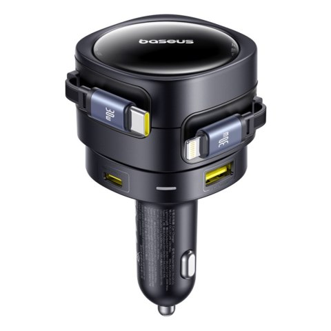 Ładowarka samochodowa USB-C z kablem USB-C iPhone Lightning 90W - czarna BASEUS