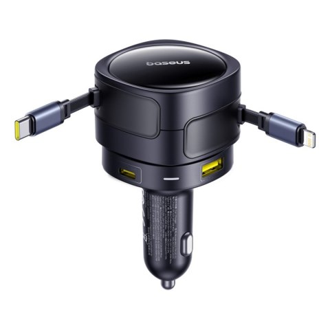 Ładowarka samochodowa USB-C z kablem USB-C iPhone Lightning 90W - czarna BASEUS