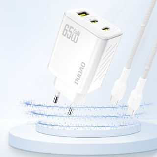 Ładowarka sieciowa A29 GaN USB-C USB-A 65W - biała DUDAO