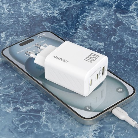 Ładowarka sieciowa A29 GaN USB-C USB-A 65W - biała DUDAO