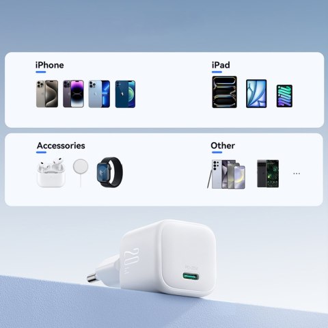 Ładowarka sieciowa GaN Power Delivery 20W - biała JOYROOM