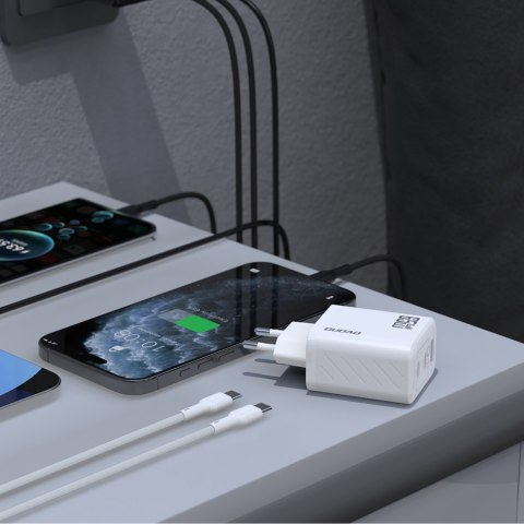 Ładowarka sieciowa GaN z kablem USB-C 1m 65W -biała DUDAO