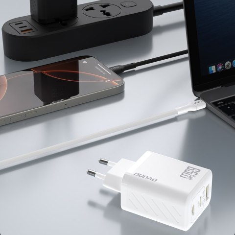 Ładowarka sieciowa GaN z kablem USB-C 1m 65W -biała DUDAO
