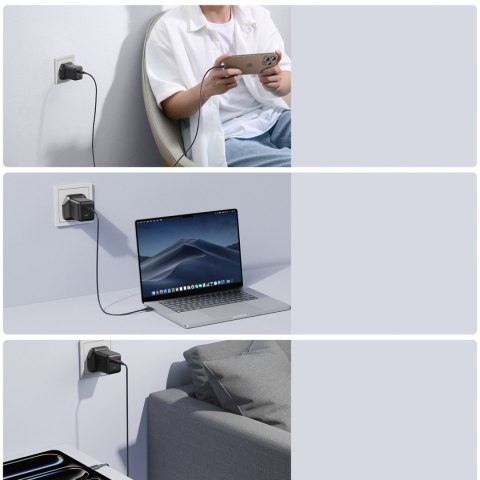 Ładowarka sieciowa z wtyczką UK USB-C 45W - czarna JOYROOM