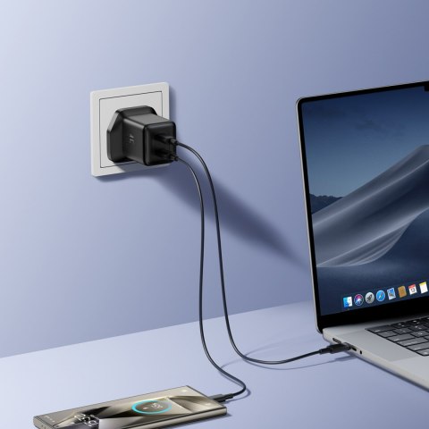 Ładowarka sieciowa z wtyczką UK USB-C 45W - czarna JOYROOM