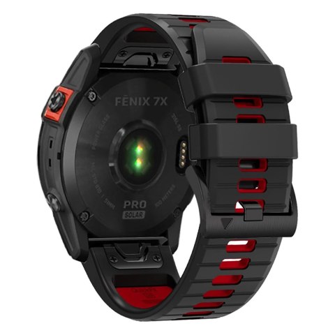 Pasek do zegarka Garmin Fenix 3 / 5X / 3HR / 5X Plus / 6X / 6X Pro / 7X - czarno-czerwony Tech-Protect