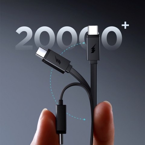 Powerbank 10000mAh 22.5W ze zwijanym kablem USB-C - czarny JOYROOM