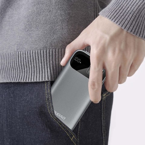 Powerbank K31 10000 mAh 22.5W PD z wbudowanym kablem - szary DUDAO